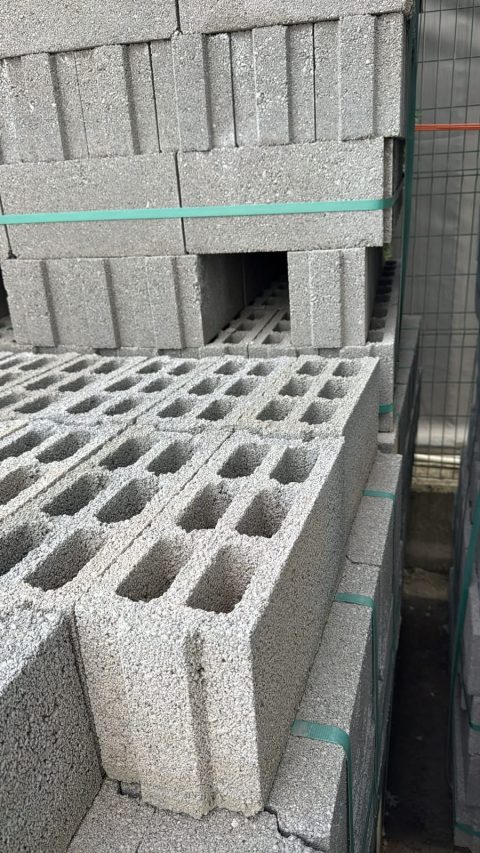 Paletli boşluklu beton duvar blokları